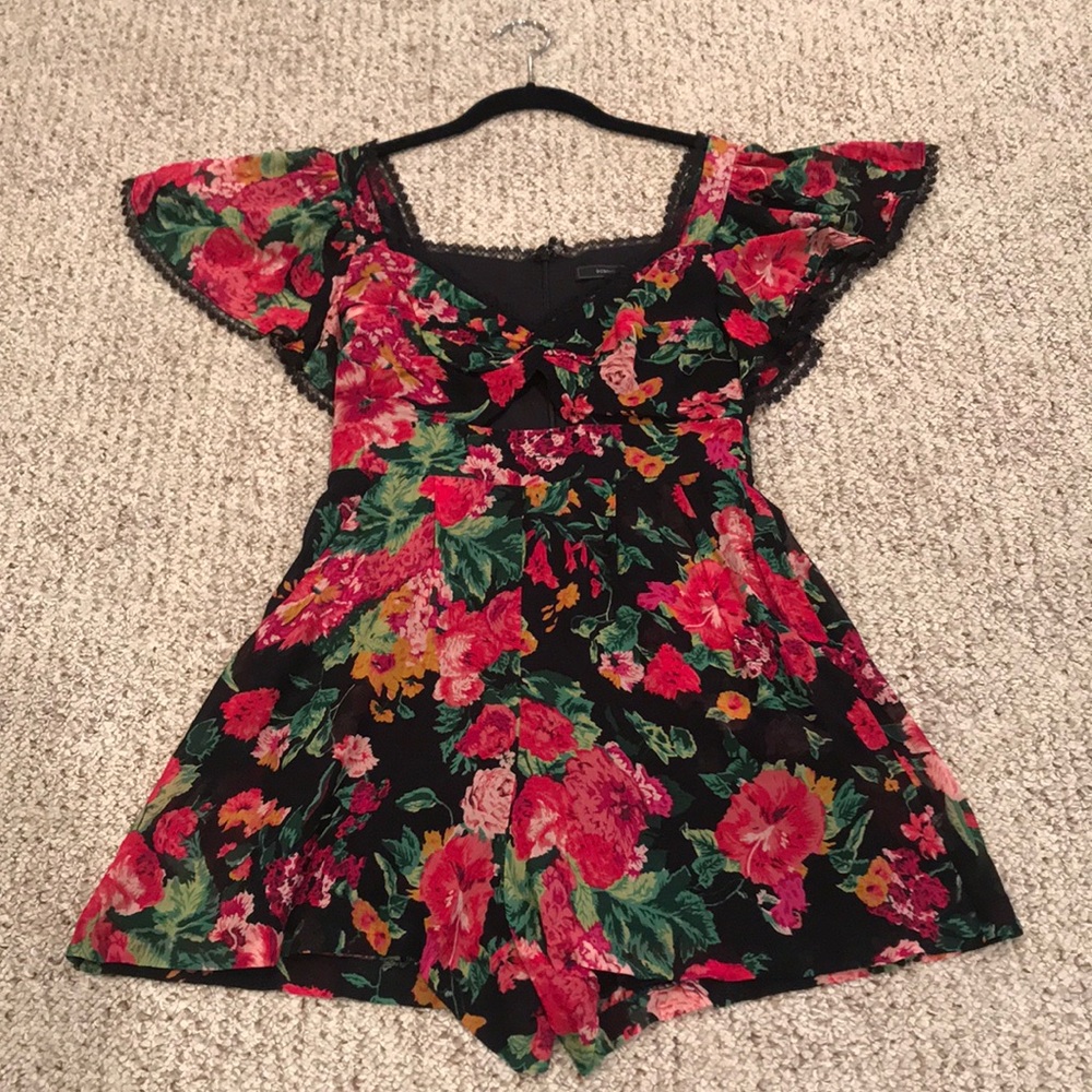 BCBGMAXAZRIA Floral Romper